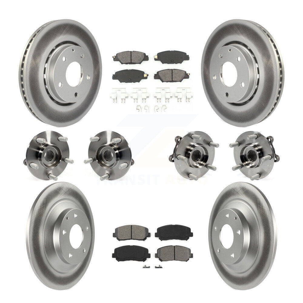 Hub Bearing Coated Disc Brake Rotor And Pad Front Rear Kit (10Pc) For Mazda CX-5