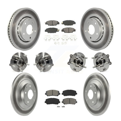 Hub Bearing Coated Disc Brake Rotor And Pad Front Rear Kit (10Pc) For Mazda CX-5