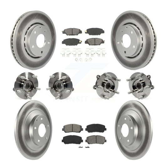 Hub Bearing Coated Disc Brake Rotor And Pad Front Rear Kit (10Pc) For Mazda CX-5