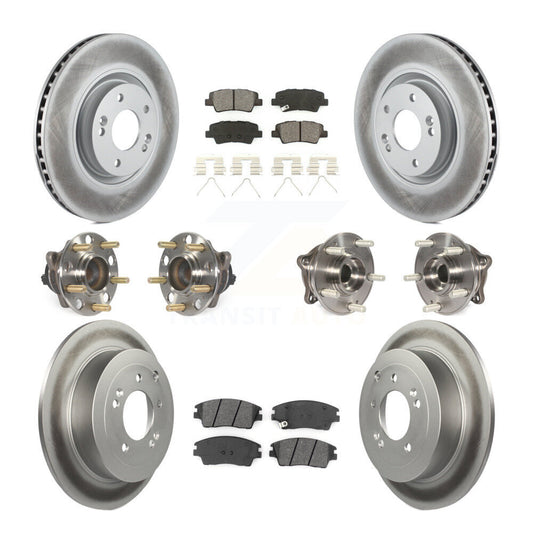 Hub Bearing Coated Disc Brake Rotor & Pad Front Rear Kit (10Pc) For Kia Sportage