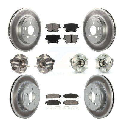 Hub Bearing Coated Brake Rotor & Pad Front Rear Kit (10Pc) For Dodge Charger 300