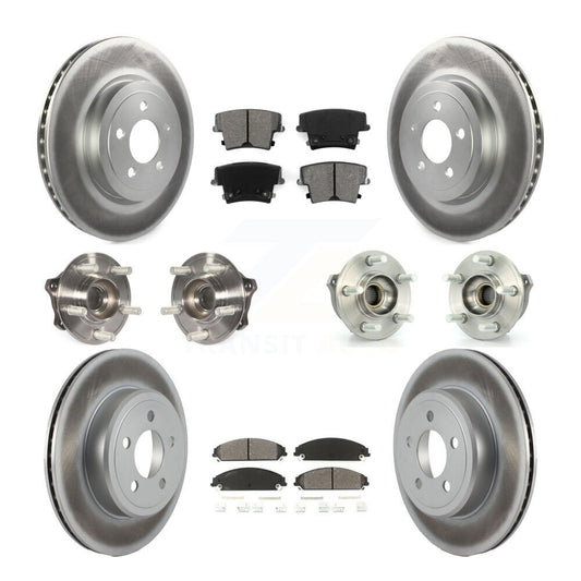 Hub Bearing Coated Brake Rotor & Pad Front Rear Kit (10Pc) For Dodge Charger 300