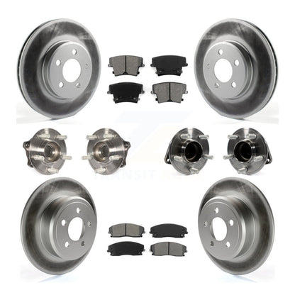 Hub Bearing Coated Brake Rotor & Pad Front Rear Kit (10Pc) For Dodge Charger 300