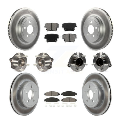 Hub Bearing Coated Brake Rotor & Pad Front Rear Kit (10Pc) For Dodge Charger 300
