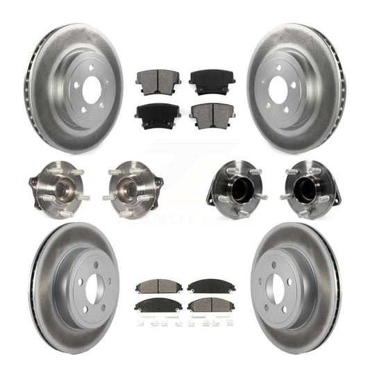 Hub Bearing Coated Brake Rotor & Pad Front Rear Kit (10Pc) For Dodge Charger 300