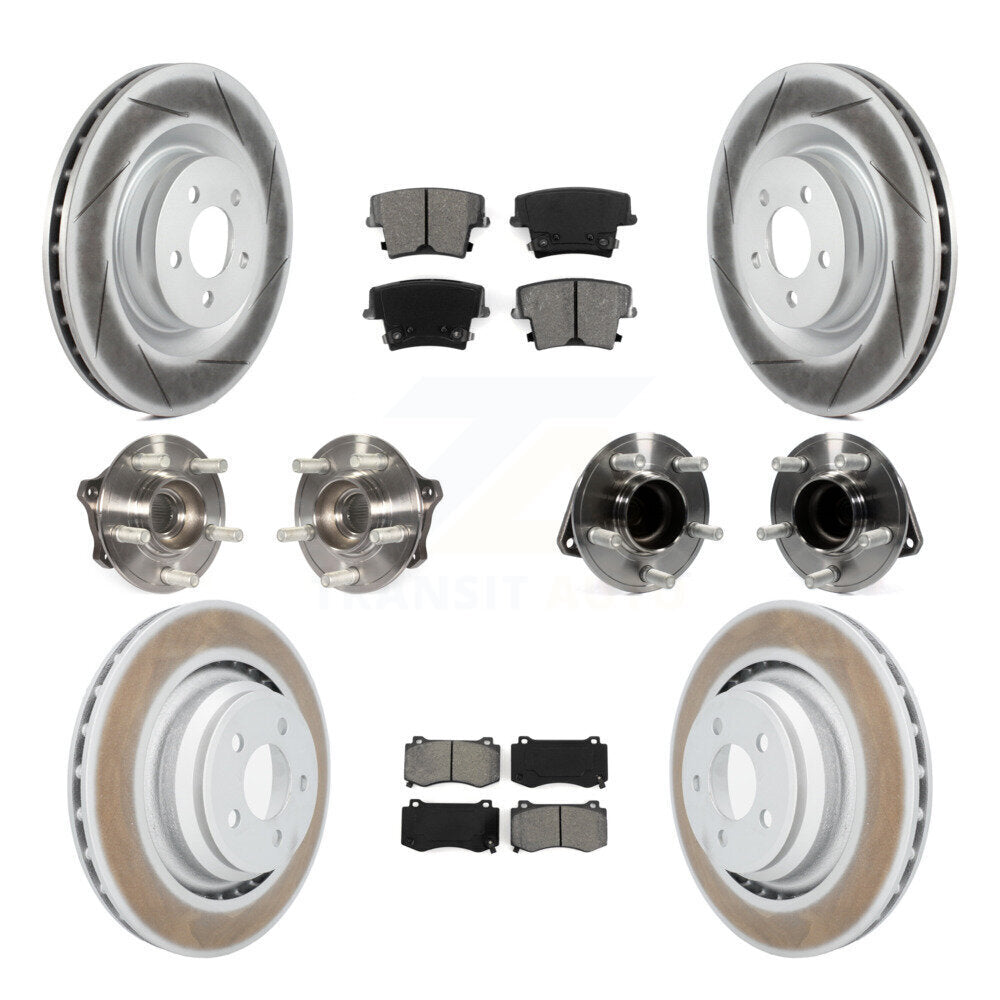 Hub Bearing Coated Disc Brake Rotor Pads Front Rear Kit (10Pc) For Dodge Charger