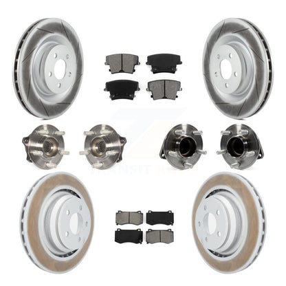 Hub Bearing Coated Disc Brake Rotor Pads Front Rear Kit (10Pc) For Dodge Charger