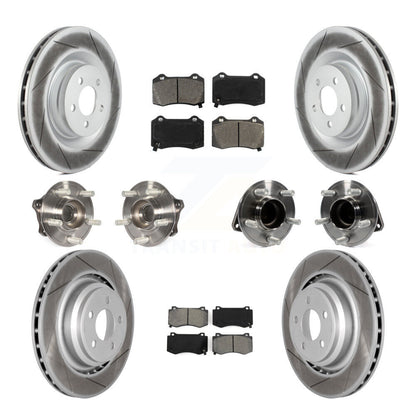 Hub Bearing Coated Disc Brake Rotor Pads Front Rear Kit (10Pc) For Dodge Charger