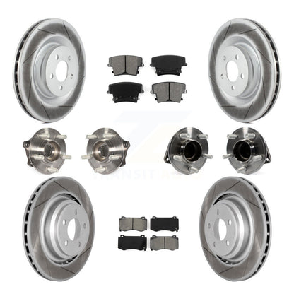 Hub Bearing Coated Disc Brake Rotor Pads Front Rear Kit (10Pc) For Dodge Charger