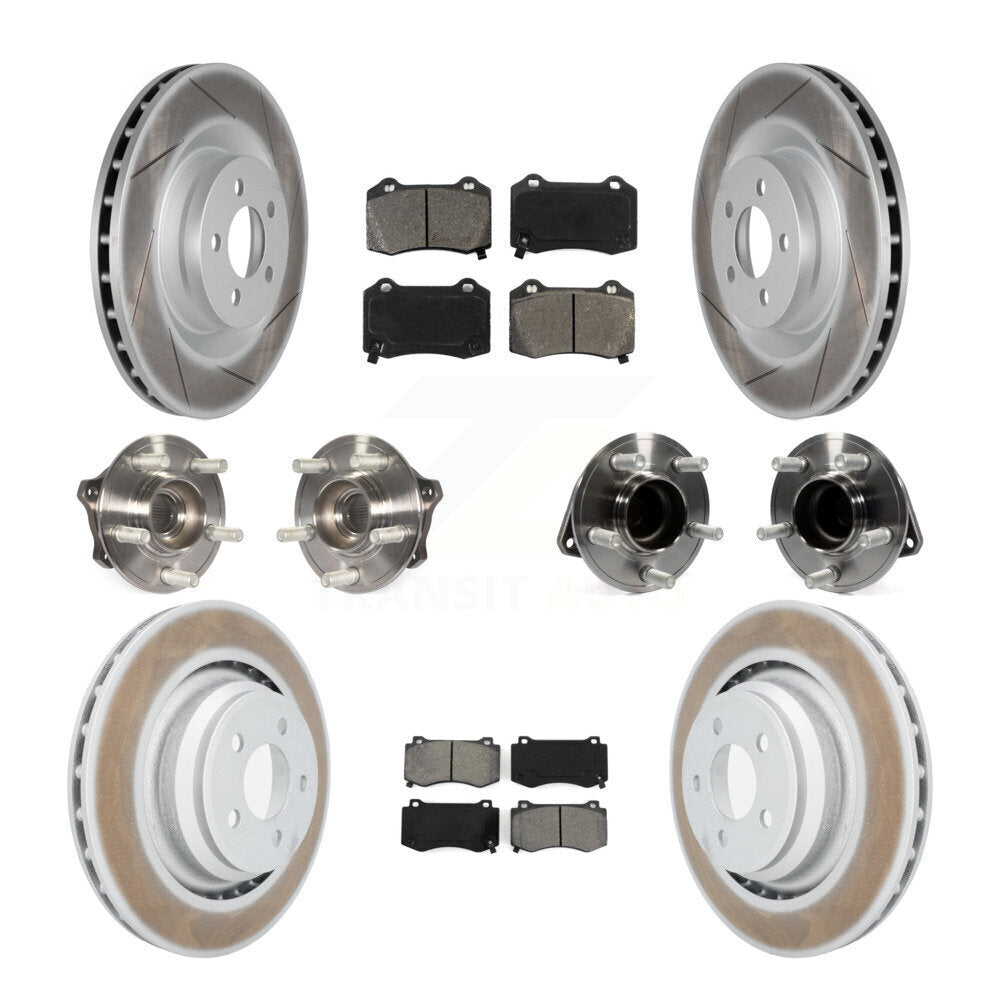Hub Bearing Coated Disc Brake Rotor Pads Front Rear Kit (10Pc) For Dodge Charger