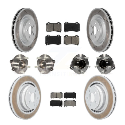 Hub Bearing Coated Disc Brake Rotor Pads Front Rear Kit (10Pc) For Dodge Charger