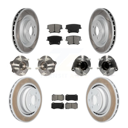 Hub Bearing Coated Disc Brake Rotor Pads Front Rear Kit (10Pc) For Dodge Charger