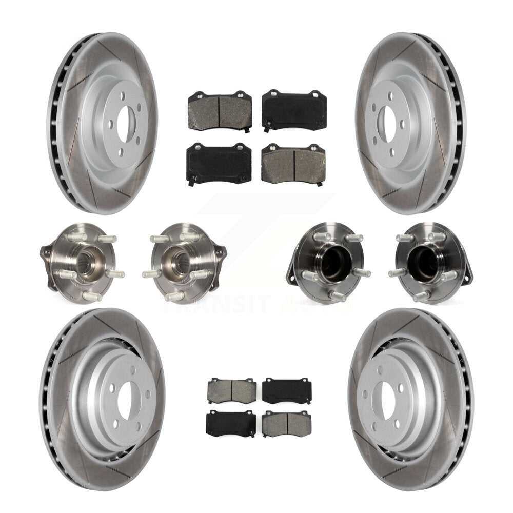 Hub Bearing Coated Disc Brake Rotor Pads Front Rear Kit (10Pc) For Dodge Charger