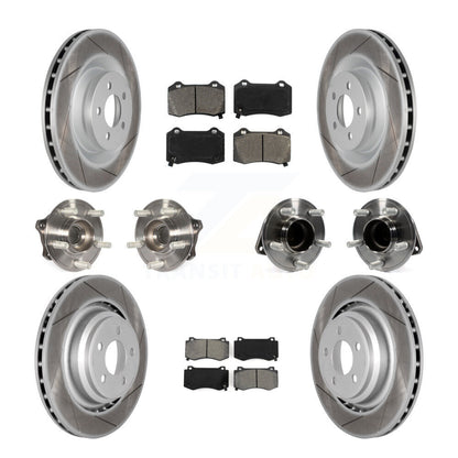 Hub Bearing Coated Disc Brake Rotor Pads Front Rear Kit (10Pc) For Dodge Charger