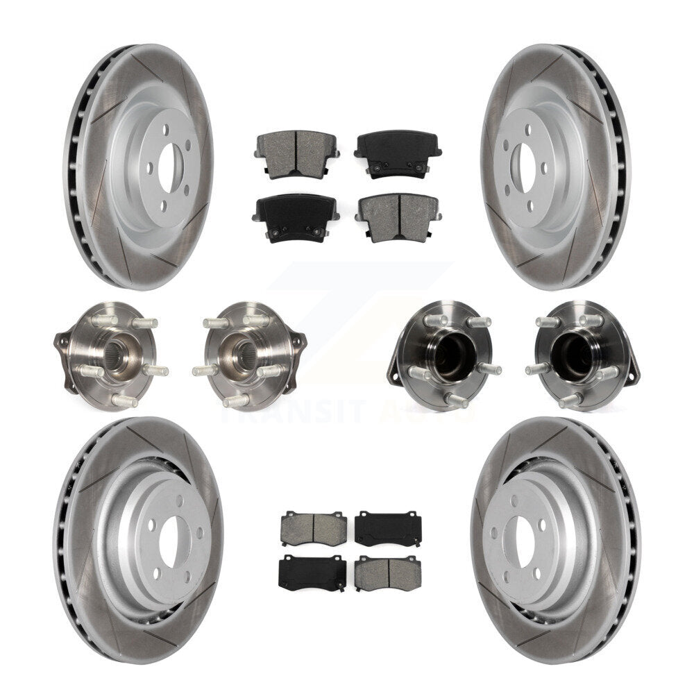 Hub Bearing Coated Disc Brake Rotor Pads Front Rear Kit (10Pc) For Dodge Charger