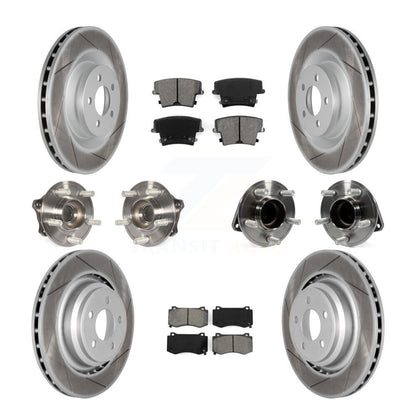 Hub Bearing Coated Disc Brake Rotor Pads Front Rear Kit (10Pc) For Dodge Charger