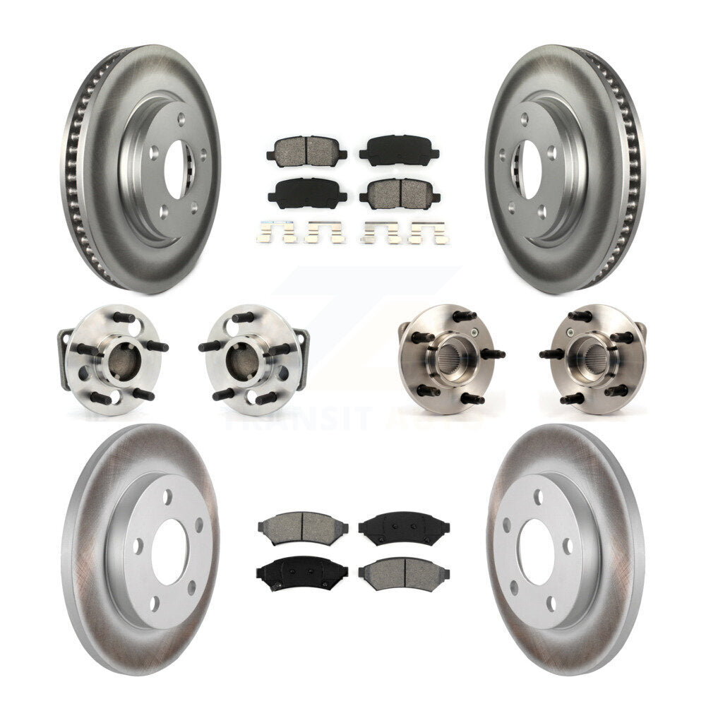 Hub Bearing Coated Brake Rotor Pads Front Rear Kit (10Pc) For Pontiac Grand Prix