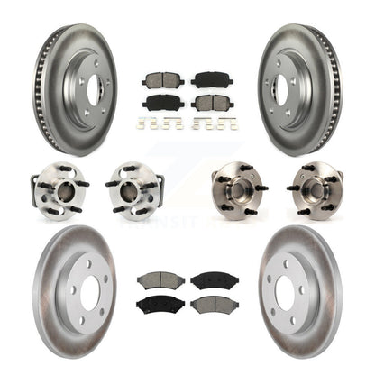 Hub Bearing Coated Brake Rotor Pads Front Rear Kit (10Pc) For Pontiac Grand Prix