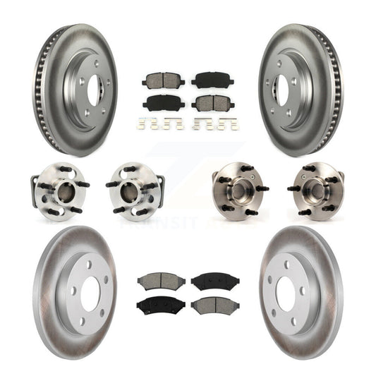 Hub Bearing Coated Brake Rotor Pads Front Rear Kit (10Pc) For Pontiac Grand Prix