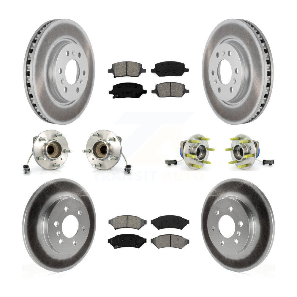 Hub Bearing Coated Disc Brake Rotor & Pad Front Rear Kit (10Pc) For Saturn Relay
