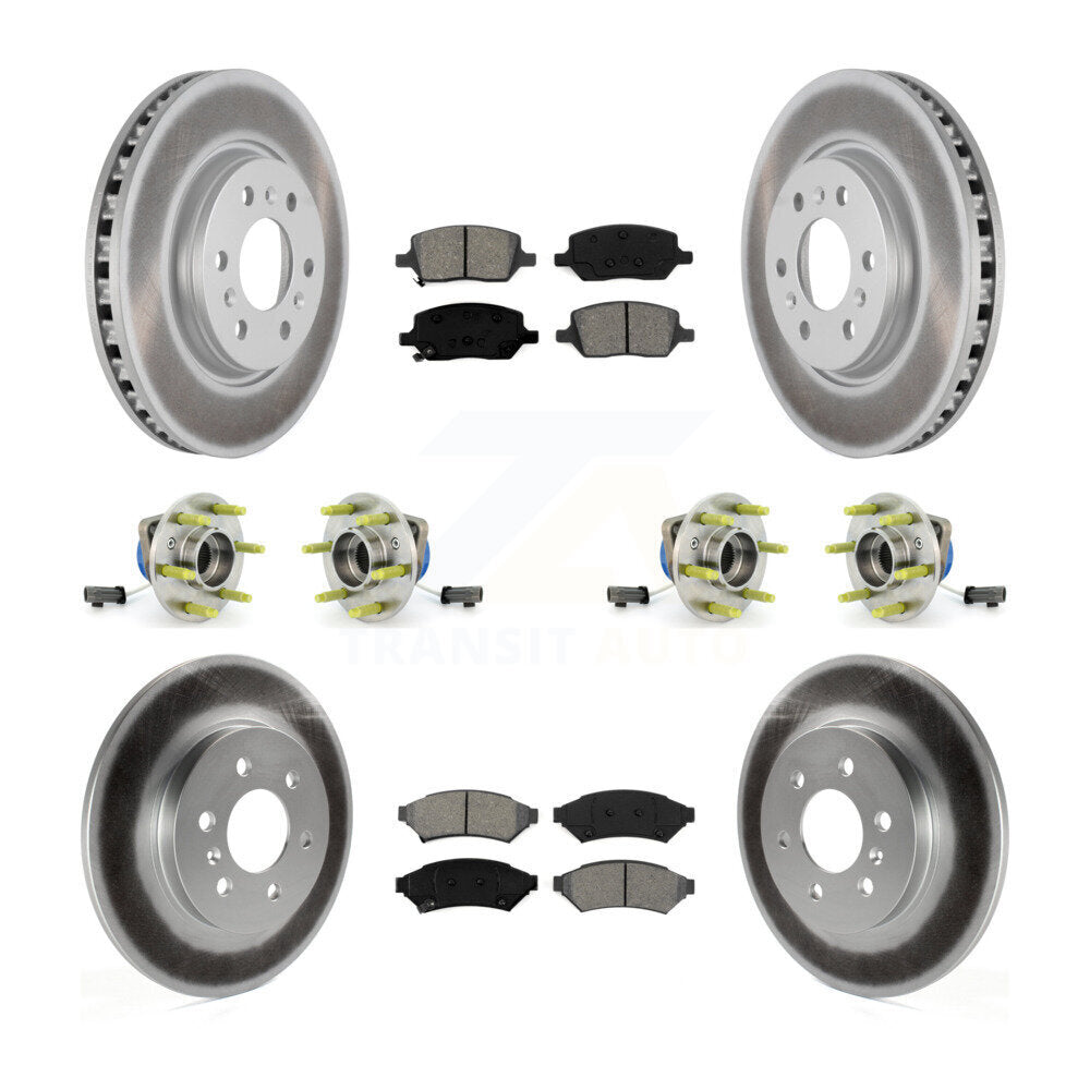 Hub Bearing Coat Brake Rotor Pad Front Rear Kit (10Pc) For 2006 Saturn Relay AWD