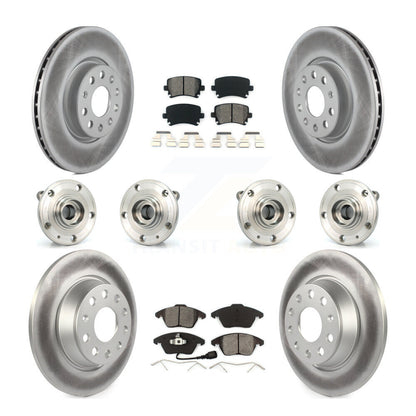 Hub Bearing Coat Brake Rotor Pads Front Rear Kit (10Pc) For Volkswagen Passat CC
