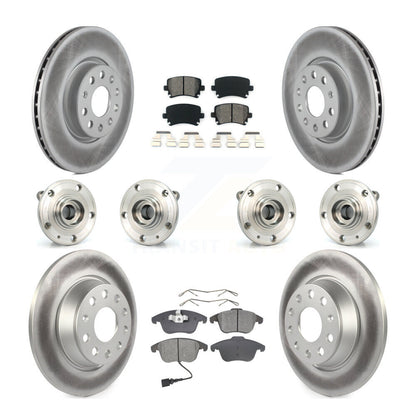 Hub Bearing Coat Brake Rotor Pads Front Rear Kit (10Pc) For Volkswagen Tiguan Q3