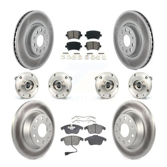 Hub Bearing Coat Brake Rotor Pads Front Rear Kit (10Pc) For Volkswagen Tiguan Q3