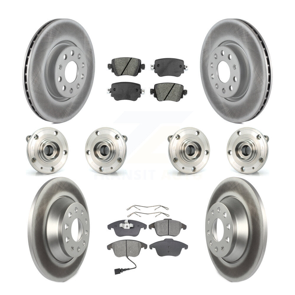 Hub Bearing Coated Brake Rotor And Pad Front Rear Kit (10Pc) For Audi Q3 Quattro