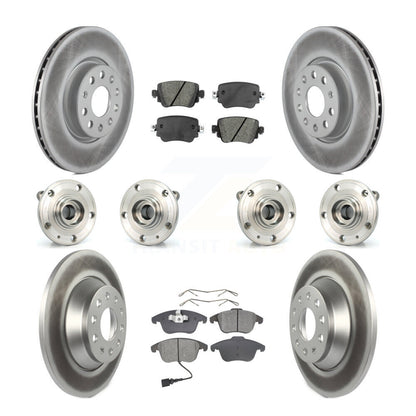Hub Bearing Coated Brake Rotor And Pad Front Rear Kit (10Pc) For Audi Q3 Quattro