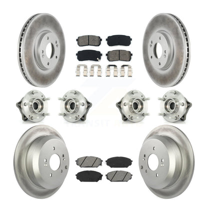 Hub Bearing Coat Brake Rotor Pads Front Rear Kit (10Pc) For Hyundai Veracruz AWD