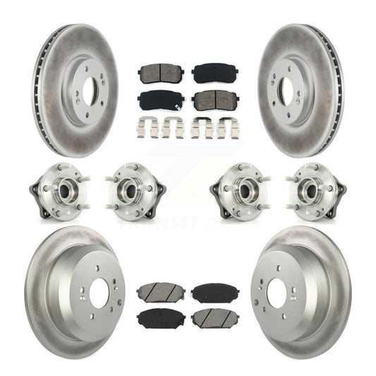 Hub Bearing Coat Brake Rotor Pads Front Rear Kit (10Pc) For Hyundai Veracruz AWD
