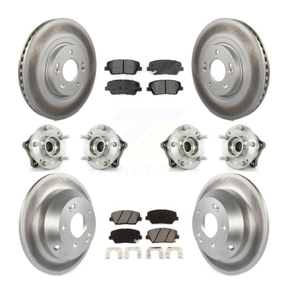 Hub Bearing Coat Brake Rotor Pad Front Rear Kit (10Pc) For 14-15 Kia Sorento AWD