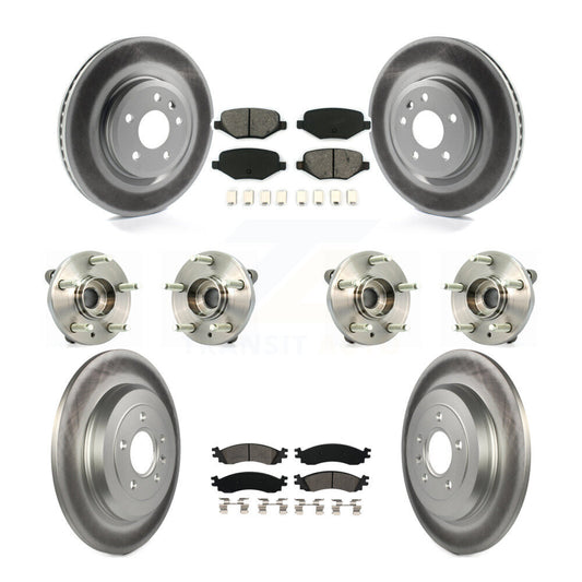 Hub Bearing Coat Brake Rotor Pad Front Rear Kit (10Pc) For 10-12 Ford Taurus SHO