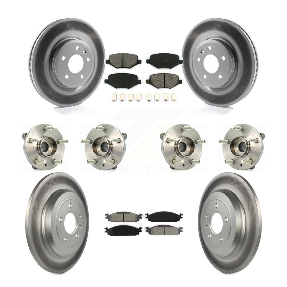Hub Bearing Coat Brake Rotor Pad Front Rear Kit (10Pc) For 2009-2010 Lincoln MKS