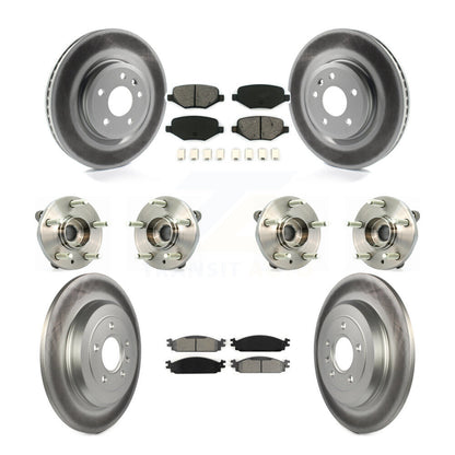 Hub Bearing Coat Brake Rotor Pad Front Rear Kit (10Pc) For 2009-2010 Lincoln MKS