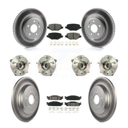 Hub Bearing Coat Brake Rotor Pads Front Rear Kit (10Pc) For Ford Flex Taurus MKT