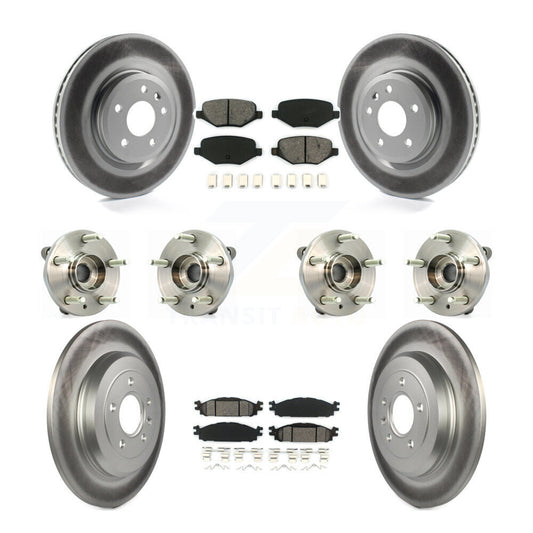 Hub Bearing Coat Brake Rotor Pads Front Rear Kit (10Pc) For Ford Flex Taurus MKT