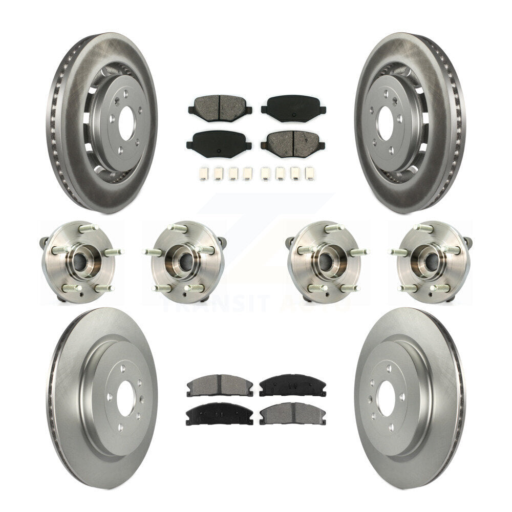Hub Bearing Coat Brake Rotor Pad Front Rear Kit (10Pc) For Ford Flex Lincoln MKT