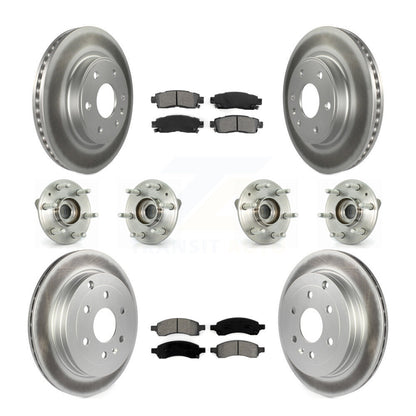 Hub Bearing Coated Brake Rotor & Pads Front Rear Kit (10Pc) For GMC Acadia Buick