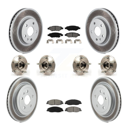 Hub Bearing Coated Disc Brake Rotor & Pad Front Rear Kit (10Pc) For Cadillac CTS