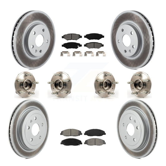 Hub Bearing Coated Disc Brake Rotor & Pad Front Rear Kit (10Pc) For Cadillac CTS