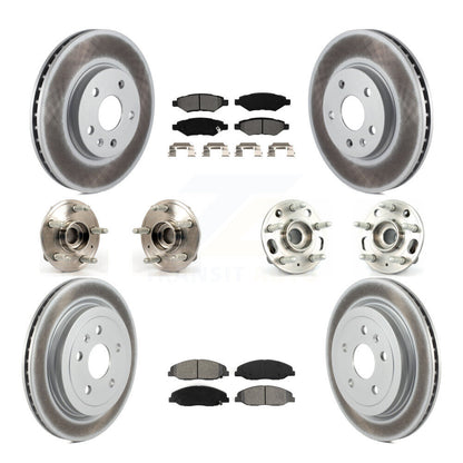Hub Bearing Coated Disc Brake Rotor & Pad Front Rear Kit (10Pc) For Cadillac CTS