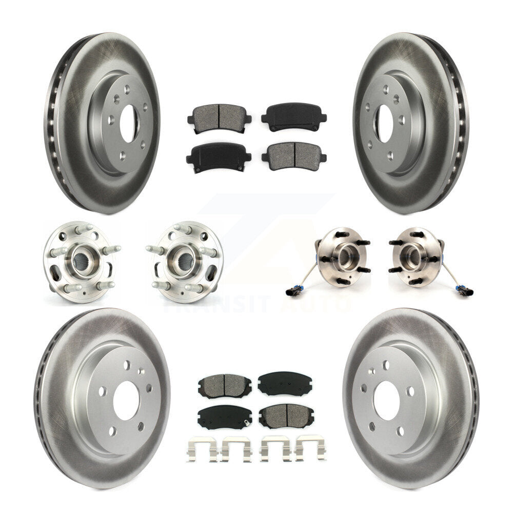 Hub Bearing Coated Brake Rotor & Pad Front Rear Kit (10Pc) For 2010 Buick Allure
