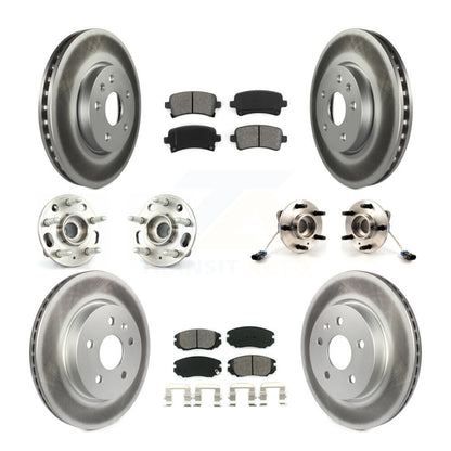 Hub Bearing Coated Brake Rotor & Pad Front Rear Kit (10Pc) For 2010 Buick Allure