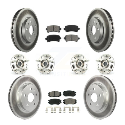 Hub Bearing Coated Brake Rotor & Pads Front Rear Kit (10Pc) For Chevrolet Malibu