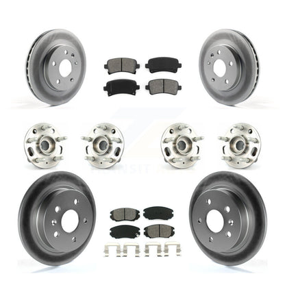 Hub Bearing Coated Brake Rotor & Pads Front Rear Kit (10Pc) For Chevrolet Malibu
