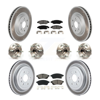 Hub Bearing Coated Brake Rotor & Pad Front Rear Kit (10Pc) For Cadillac SRX Saab
