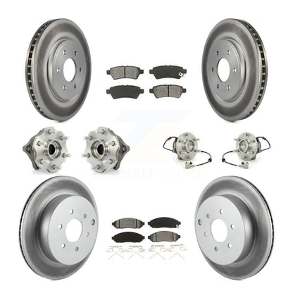 Hub Bearing Coated Brake Rotor & Pad Front Rear Kit (10Pc) For Nissan Pathfinder