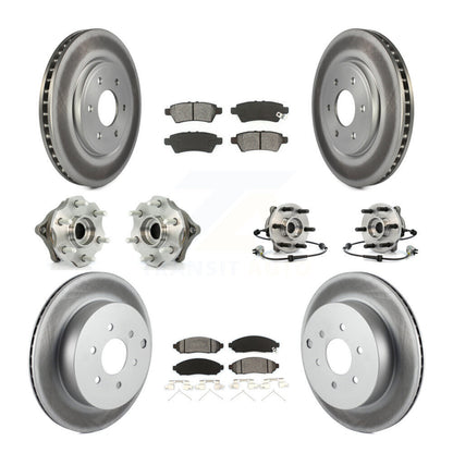 Hub Bearing Coated Brake Rotor & Pad Front Rear Kit (10Pc) For Nissan Pathfinder